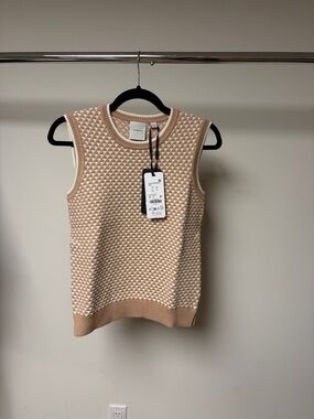 Varley jenson stitch knit tank light taupe